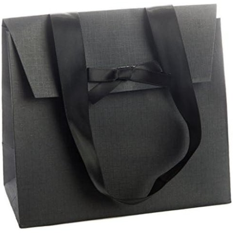 GIFT BAG BLACK 16X8X14CM B10